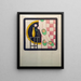 Still life with vase and curtain - Georges Gaudion — framed artwork on a wall