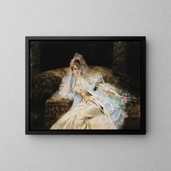 Dame à la mantille - Georges Jules Victor Clairin — ingelijst kunstwerk aan de muur