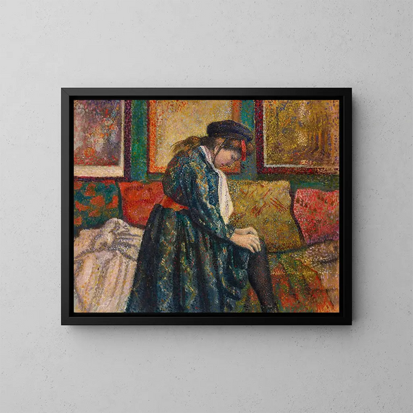 La Jarretière - Georges Lemmen — ingelijst kunstwerk aan de muur