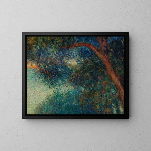van een treurwilg bij een rivier - Georges Lemmen — ingelijst kunstwerk aan de muur