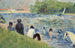 van de Schilderij Baigneurs Étude pour Baigneurs à Asnières - Georges Seurat — weergave van het kunstwerk