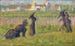 Figuren in een landschap - Georges Seurat — weergave van het kunstwerk