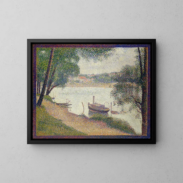 Grijze tijd aan de Grande Jatte - Georges Seurat — ingelijst kunstwerk aan de muur