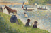 Studie van paarden en boten voor Zwemmers in Asnières - Georges Seurat — weergave van het kunstwerk