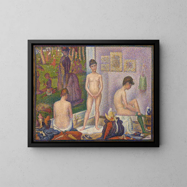 Les poseuses ensemble - Georges Seurat — ingelijst kunstwerk aan de muur