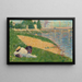 La Seine met Kleding aan de Oever, Studie voor Baders in Asnières - Georges Seurat — ingelijst kunstwerk aan de muur