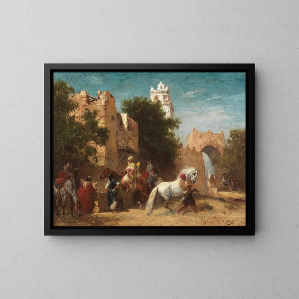 Een stadswandeling - Georges Washington — ingelijst kunstwerk aan de muur
