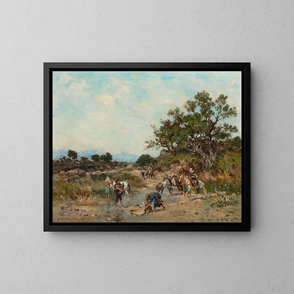 Aan de rand van de rivier - Georges Washington — ingelijst kunstwerk aan de muur