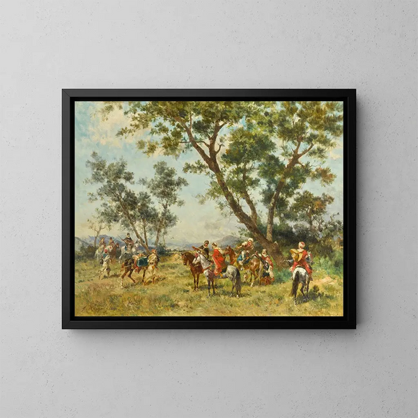 Cavaliers au repos - Georges Washington — ingelijst kunstwerk aan de muur