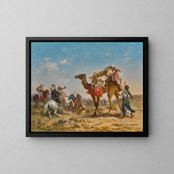 De vertrek - Georges Washington — ingelijst kunstwerk aan de muur