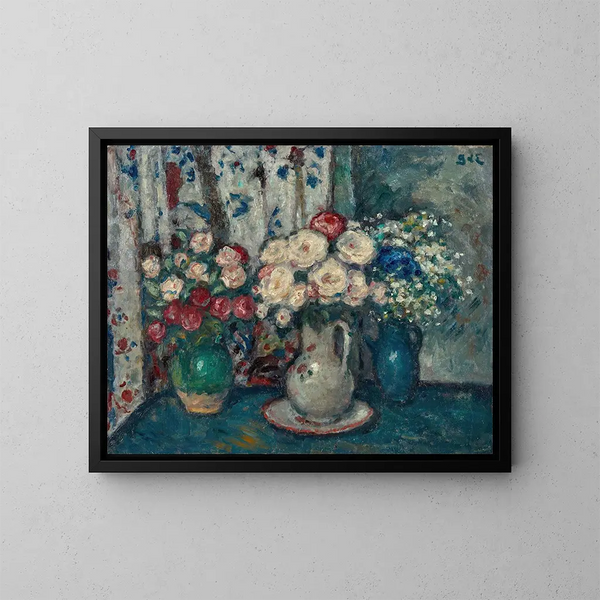 Twee boeketten rozen - Georges d'Espagnat — ingelijst kunstwerk aan de muur