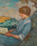 La Lecture en plein air - Georges d'Espagnat — weergave van het kunstwerk