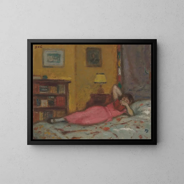 De lezeres - Georges d'Espagnat — ingelijst kunstwerk aan de muur