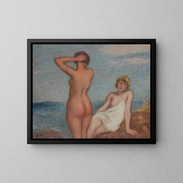 De baders - Georges d'Espagnat — ingelijst kunstwerk aan de muur