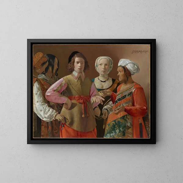 De waarzegster - Georges de La Tour — ingelijst kunstwerk aan de muur
