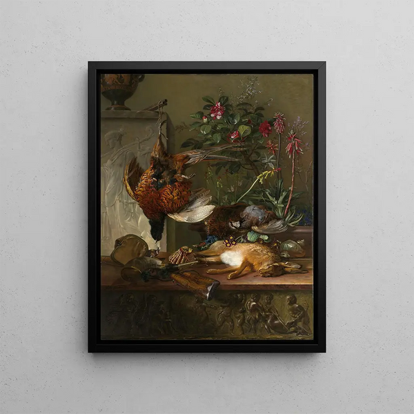Georgius Jacobus Johannes van Os - Stilleven met jachtbuit en Griekse stle allegorie op de herfst.webp