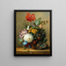 Natuurschilderij met bloemen en een vogelnest - Georgius Johannes Jacobus van Os — ingelijst kunstwerk aan de muur