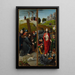 Christus die het kruis draagt met de Kruisiging, de Opstanding met de pelgrims van Emmaüs - Gerard David — ingelijst kunstwerk aan de muur