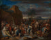 Mozes slaat water uit de rots - Gerard Hoet — weergave van het kunstwerk
