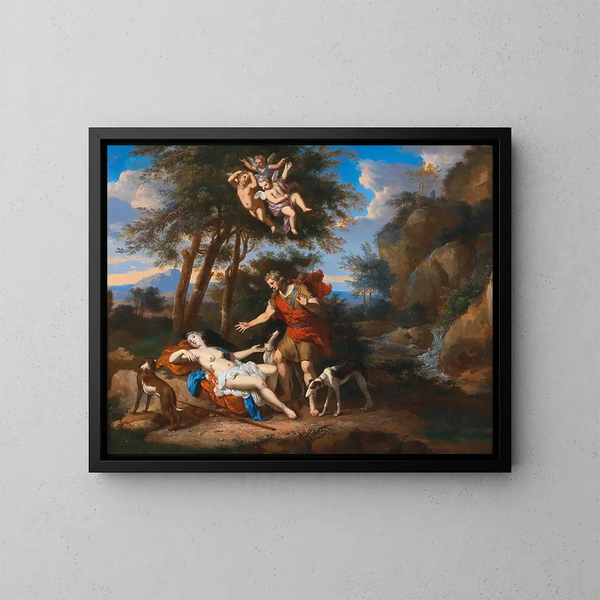 Venus en Adonis - Gerard Hoet — ingelijst kunstwerk aan de muur