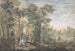 Arcadisch landschap met meerdere figuren en een standbeeld van Diana - Gerard Melder — weergave van het kunstwerk