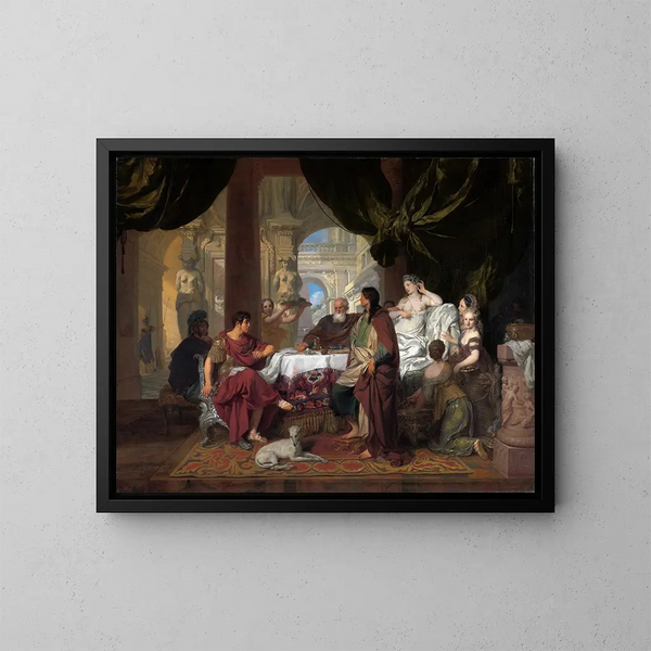 De banket van Cleopatra - Gerard de Lairesse — ingelijst kunstwerk aan de muur
