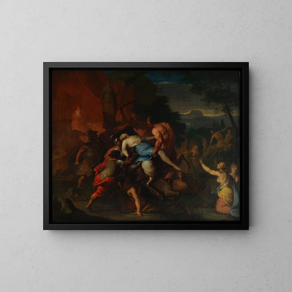 Gevecht tussen centauren en lapithen - Gerard de Lairesse — ingelijst kunstwerk aan de muur