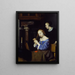 Een dame die haar haar kamt - Gerard ter Borch — ingelijst kunstwerk aan de muur