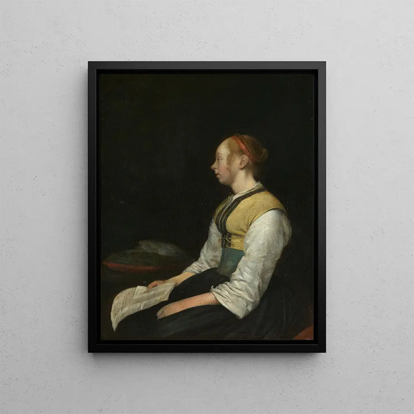 Gerard ter Borch - Seated Girl in Peasant Costume.webp