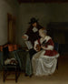 De muziekles - Gerard ter Borch — weergave van het kunstwerk