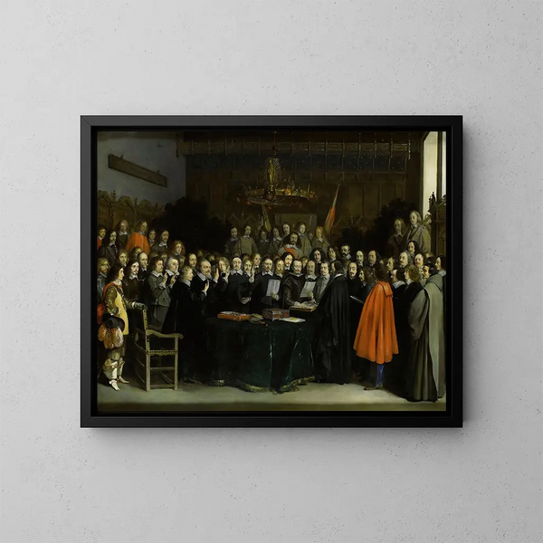 La Ratification du Traité de Münster - Gerard ter Borch — ingelijst kunstwerk aan de muur