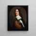 Portrait of a gentleman from the waist up believed to be Sir Thomas Ogle wearing armor with a white collar and an orange belt - Gerard van Honthorst — framed artwork on a wall