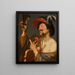 Een vrolijke violist die een roemer vasthoudt - Gerard van Honthorst — ingelijst kunstwerk aan de muur