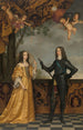 Portrait painting of William II 1626-1650, Prince of Orange, and his wife Mary Stuart 1631-1660 - Gerard van Honthorst — artwork view