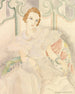 Portret van een jonge vrouw in een witte jurk - Gerda Wegener — weergave van het kunstwerk