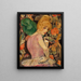 portret van Lili Elbe met een waaier van groene veren - Gerda Wegener — ingelijst kunstwerk aan de muur