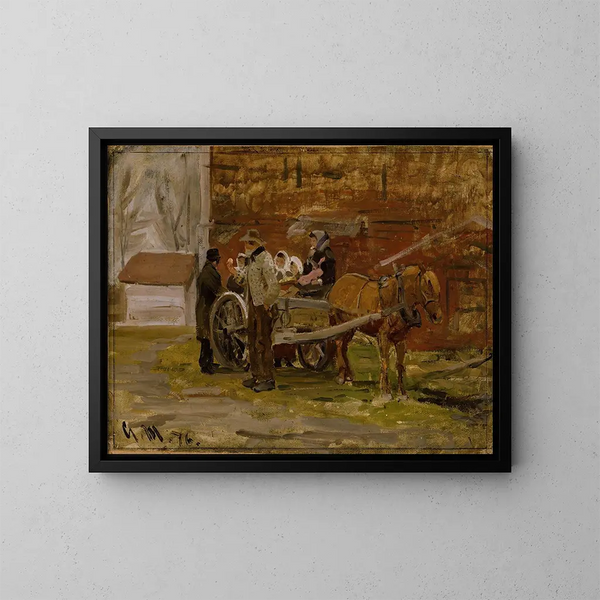 De Karren met Appels - Gerhard Munthe — ingelijst kunstwerk aan de muur