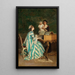 A young mother playing the harpsichord - Gerolamo Induno — framed artwork on a wall