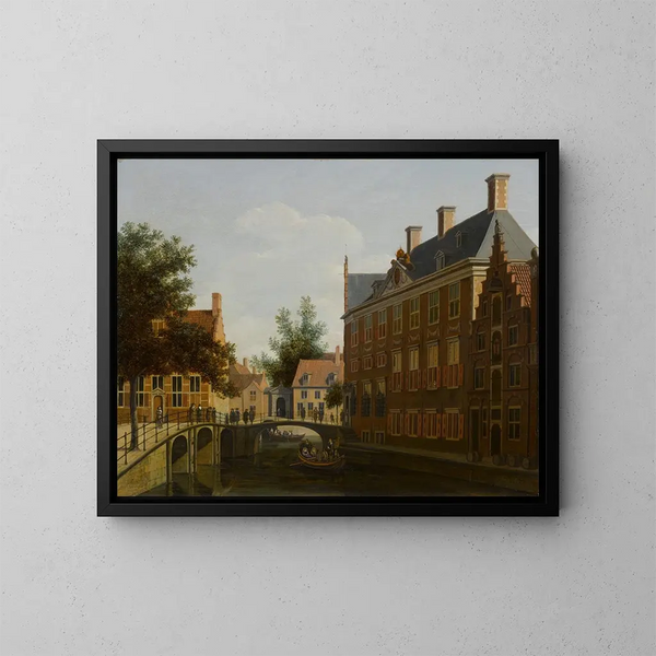 L'Hôtel des Gentlemen de l'Oude Zijds à Amsterdam - Gerrit Adriaensz Berckheyde — ingelijst kunstwerk aan de muur