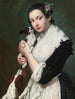 Een jonge vrouw met twee honden - Giacomo Ceruti — weergave van het kunstwerk