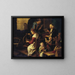 van een huiselijke scène met muzikanten en een vrouw die weeft - Giacomo Francesco Cipper — ingelijst kunstwerk aan de muur