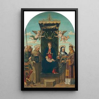 Gian Giacomo dAlladio - The Madonna and Child enthroned with Saints Michael Bernardino of Siena Clare and Stephen.webp