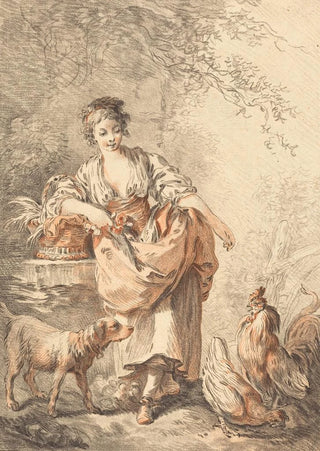 Gilles Demarteau the Elder - Woman Feeding Chickens.webp