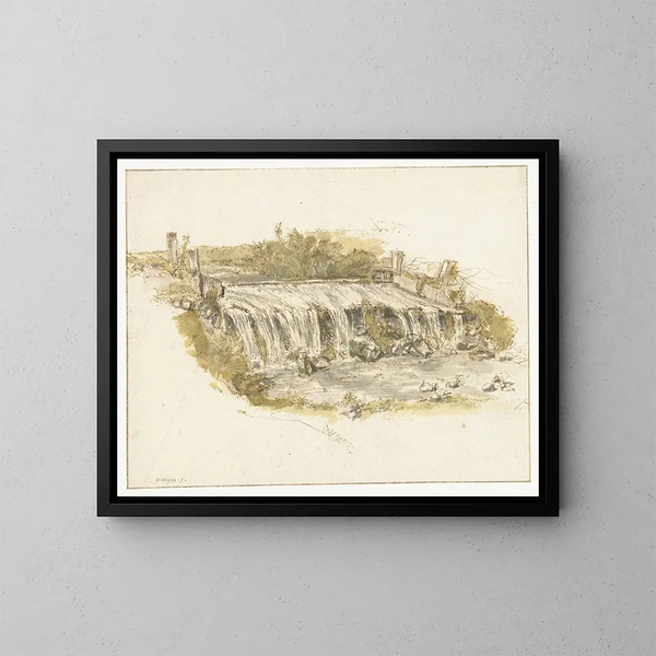 Waterval - Gillis Neyts — ingelijst kunstwerk aan de muur