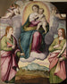Maria met het kind Jezus op een wolk - Giovan Filippo Criscuolo — weergave van het kunstwerk