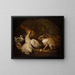 Een kip, een duif en een konijn - Giovanni Agostino Cassana — ingelijst kunstwerk aan de muur