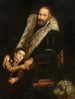 Portret van een heer en een kind met een hond - Giovanni Antonio Fasolo — weergave van het kunstwerk