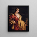 Noblesse holding an Athena statue - Giovanni Antonio Pellegrini — framed artwork on a wall