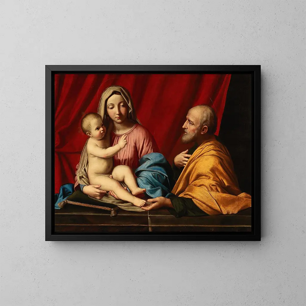 La Sainte Famille - Giovanni Battista Salvi da Sassoferrato — ingelijst kunstwerk aan de muur