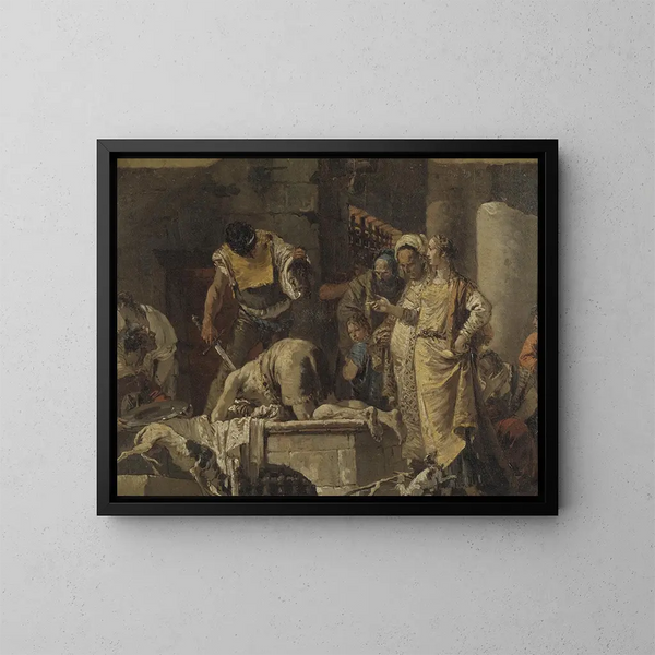 De onthoofding van Johannes de Doper - Giovanni Battista Tiepolo — ingelijst kunstwerk aan de muur